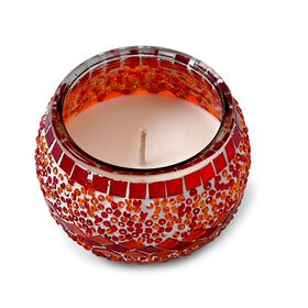 Handgefertigte Mosaikglas mit Sojawachs-Duftkerze, 36 Std. Brenndauer, 8ml natürliches Öl, Lavendel Handgefertigte Mosaikglas mit Sojawachs-Duftkerze, 36 Std. Brenndauer, 8ml natürliches Öl, Lavendel