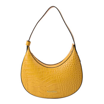 Sencillez Hobo Tasche aus echtem Leder, Gr&ouml;&szlig;e 27x7x14 cm, Gelb