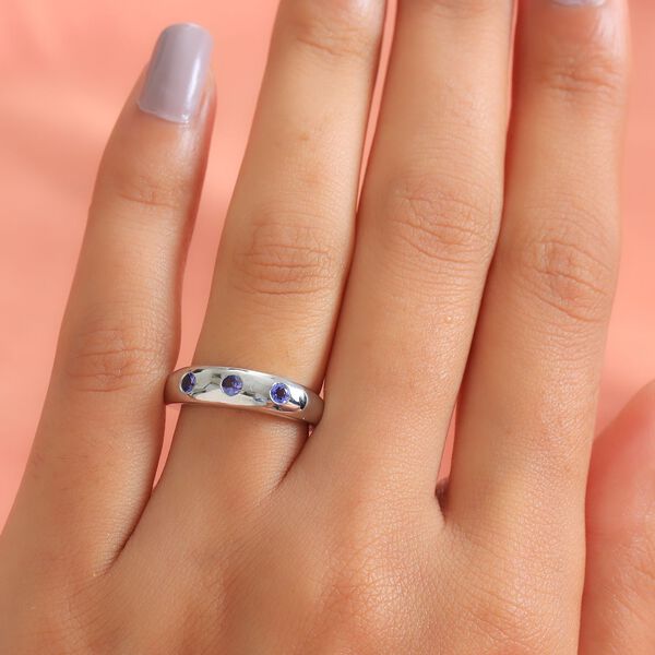 AA Tansanit Ring 925 Silber platiniert  ca. 0,37 ct image number 3