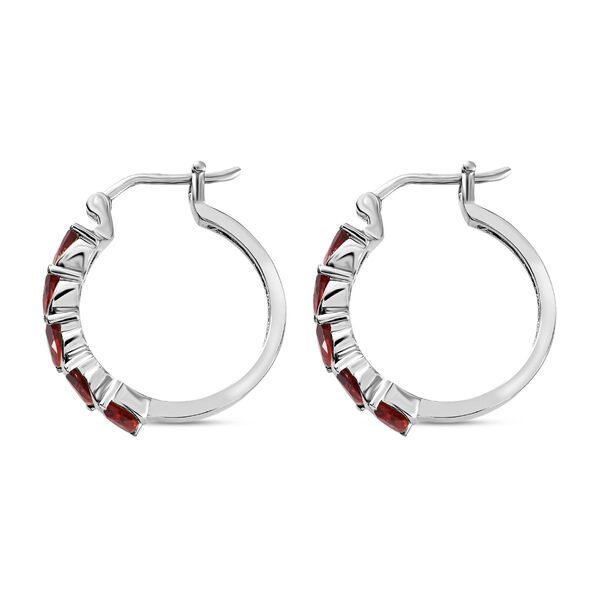 Granat Creolen, Edelstahl ca. 3,17 ct image number 4