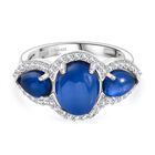 D'Joy Aurora Mondstein Ring 925 Silber rhodiniert (Größe 18.00) ca. 5,10 ct