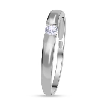 LUSTRO STELLA - Wei&szlig;er Zirkonia-Ring, 925 Silber rhodiniert - 0,25 ct.