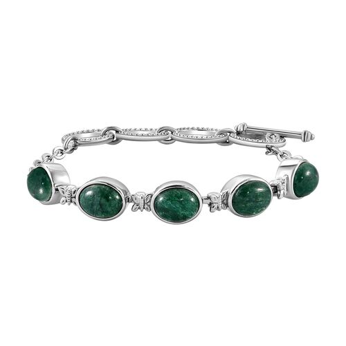Grünes Aventurin Armband, ca. 19 cm, Edelstahl ca. 11,17 ct image number 0