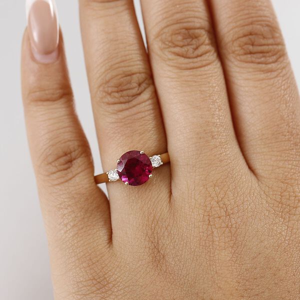 AAA Lab Created Bixbit, Lab Grown Diamant Ring 417 Gold (Größe 16.50) ca. 3,45 ct image number 2