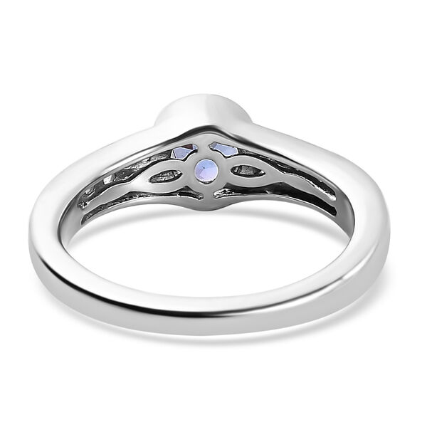 Tanzanite und Zirkon Ring 925 Silber Platin-&Uuml;berzug image number 6