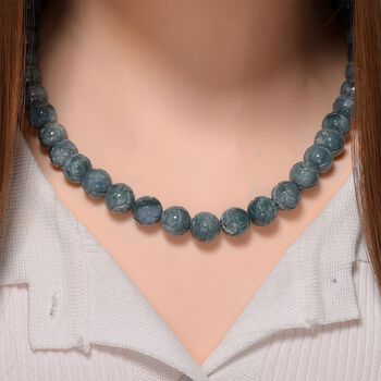 EXTREM SELTEN - Nat&uuml;rlicher Olmek Jadeit Halskette ca. 50 cm 925 Silber rhodiniert ca. 580.00 ct