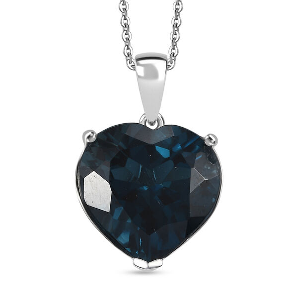 D'Joy London Blautopas Anh&auml;nger mit 50cm Kette - 17,89 ct.