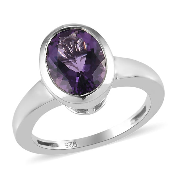 Mashamba Amethyst Solit&auml;r-Ring, 925 Silber platiniert  ca. 2,40 ct image number 4