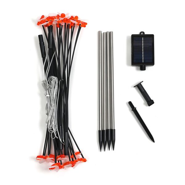 Set aus 4 solarbetriebenen Gartenlichtern im Glühwürmchen-Design, 8 Lichtmodi, 70 cm image number 0
