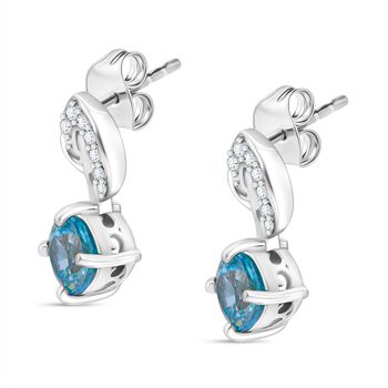 D'Joy AA blaue und wei&szlig;e Zirkon Ohrringe - 1,84 ct.