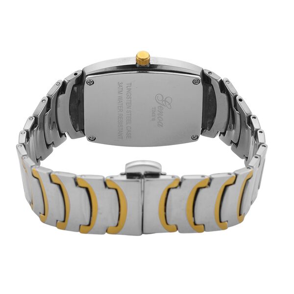 GENOA - Armbanduhr mit Datumsanzeige, Japanische-Uhrwerk mit Wei&szlig;er Kristall, Wolframstahlgeh&auml;use, Reiner Edeslstahl, bicolor image number 6