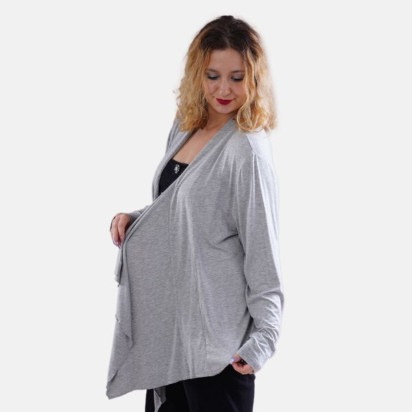 LA MAREY - Wasserfall Cardigan, S/M, grau image number 3