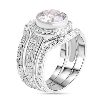 D'Joy Royal Bali Rundschliff Moissanit Ringe und Anh&auml;nger in 925 Silber