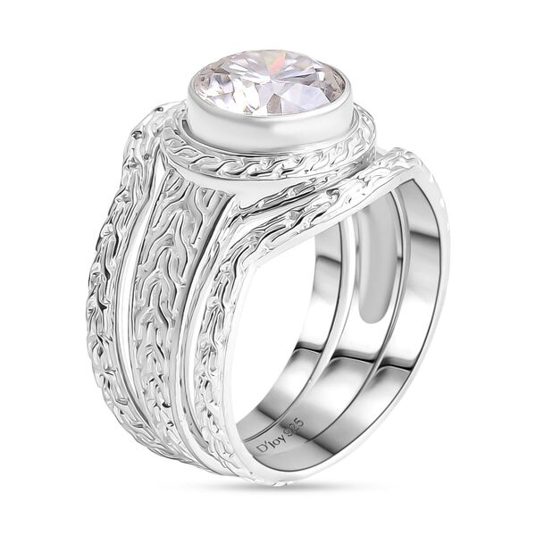 D'Joy Royal Bali Rundschliff Moissanit Ringe und Anh&auml;nger in 925 Silber image number 3