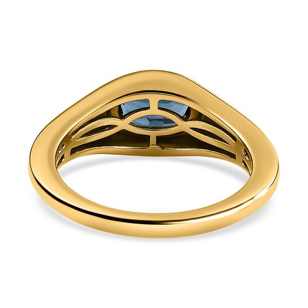 London Blautopas Ring, 925 Silber vergoldet, ca. 0.91 ct image number 6