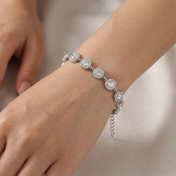 Wei&szlig;er Kristall Armband ca. 19 cm