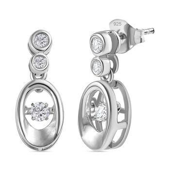 Moissanit Ohrringe, 925 Silber rhodiniert ca. 0.38 ct