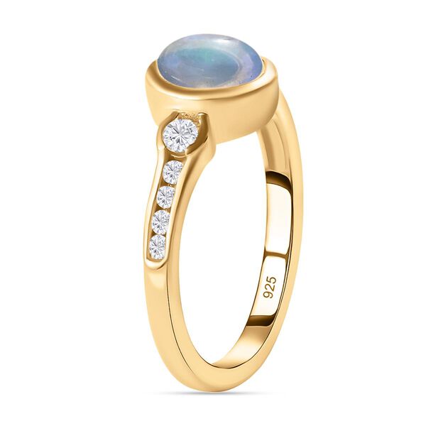 3er Schmuckset, äthiopischer Welo Opal und Zirkon-Ring, Anhänger und Ohrringe - 2,13 ct. image number 5