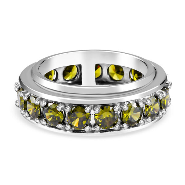 Peridot kubischer Zirkonia-Spinning-Ring