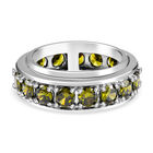 Peridot Zirkonia Spinning Ring Messing Ionenbeschichtetes Platin (Größe 17.00)
