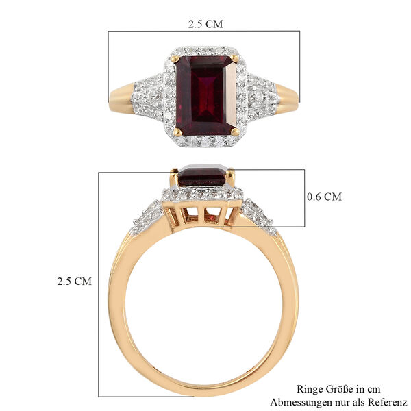 Rhodolith Granat und Zirkon Ring 925 Silber vergoldet  ca. 2,32 ct image number 7