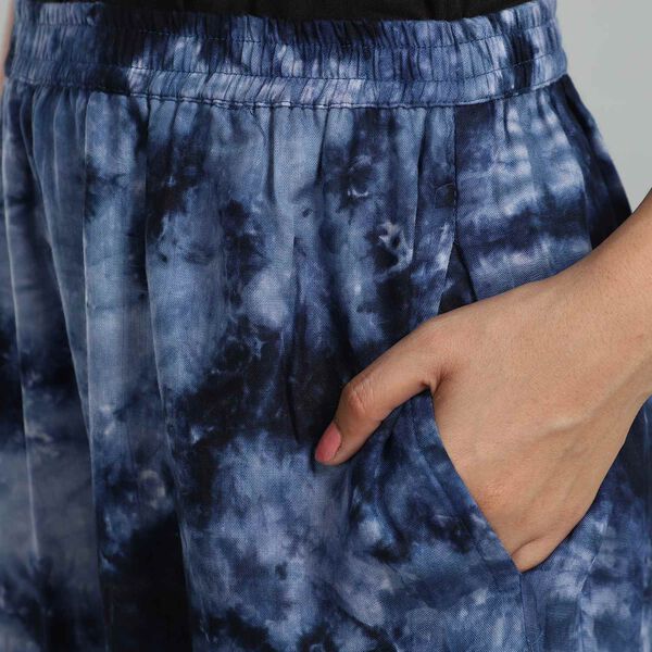 Palazzo Stil Comfort Hose, Gr&ouml;&szlig;e XXL, Blau image number 5