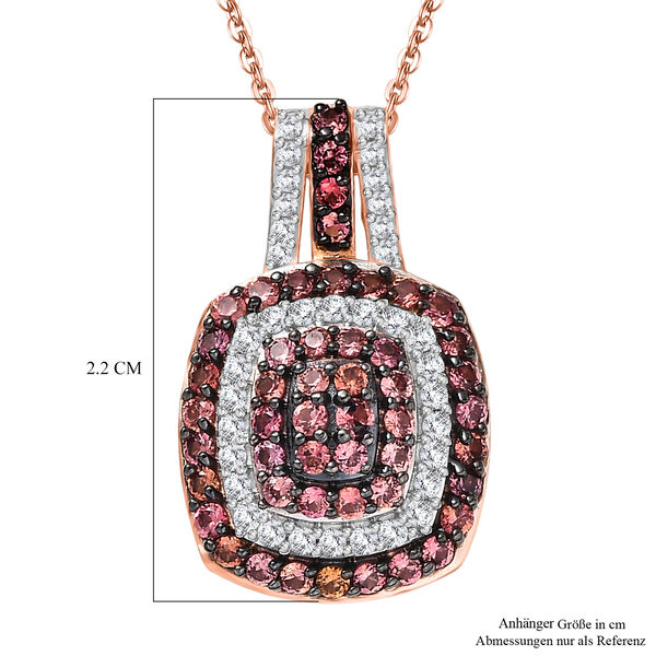 D'Joy AA Padparadscha Saphir und Zirkon Anh&auml;nger mit 50cm Kette - 1,36 ct. image number 5