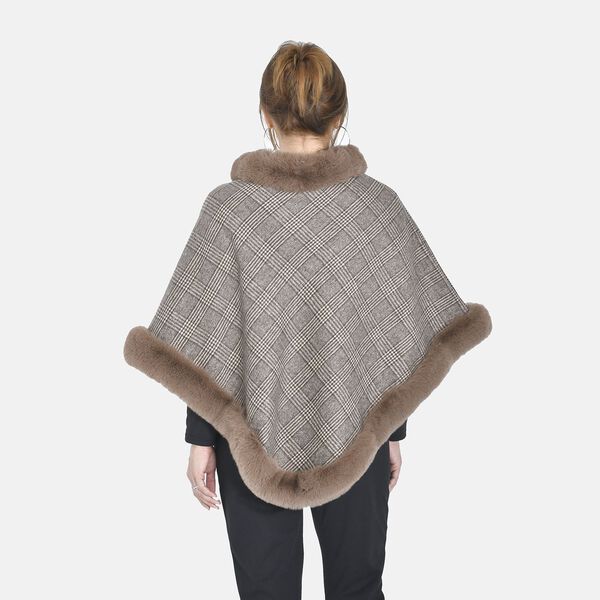 Kunstpelz-Poncho, 70x92 cm, hellbraun image number 2