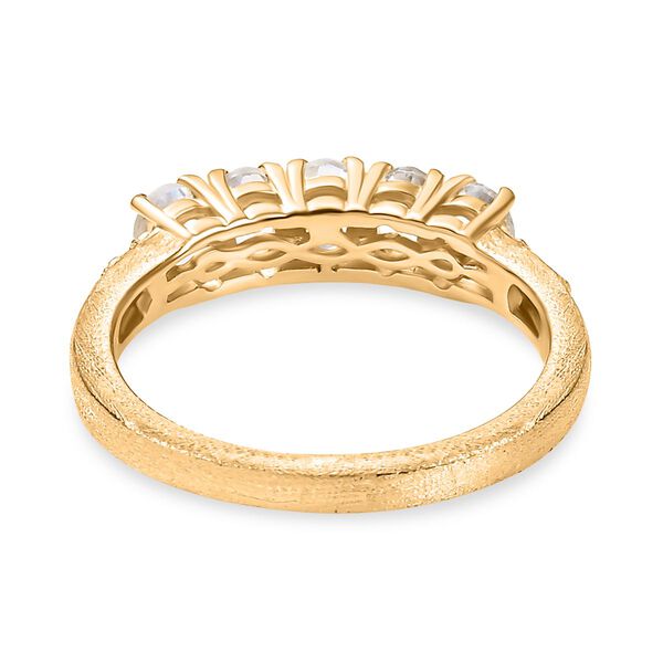 D joy AAA Premium Malagasy Regenbogen Mondstein Ring, 925 Silber 750 Gelb Vergoldet (Größe 17.00) ca. 0.85 ct image number 6