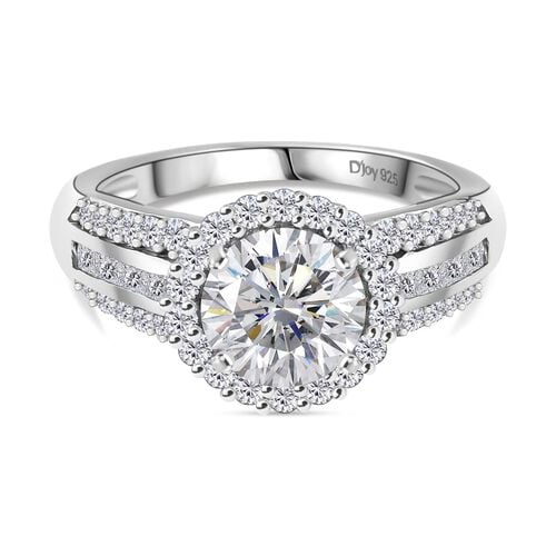 D’joy Moissanit Ring 925 Silber rhodiniert (Größe 19.00) ca. 2,16 ct image number 0