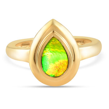 Ammolit Ring 925 Silber vergoldet  ca. 1,20 ct