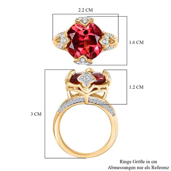 D'Joy Labor Padparadscha Saphir und Zirkon Ring - 9,59 ct. image number 7