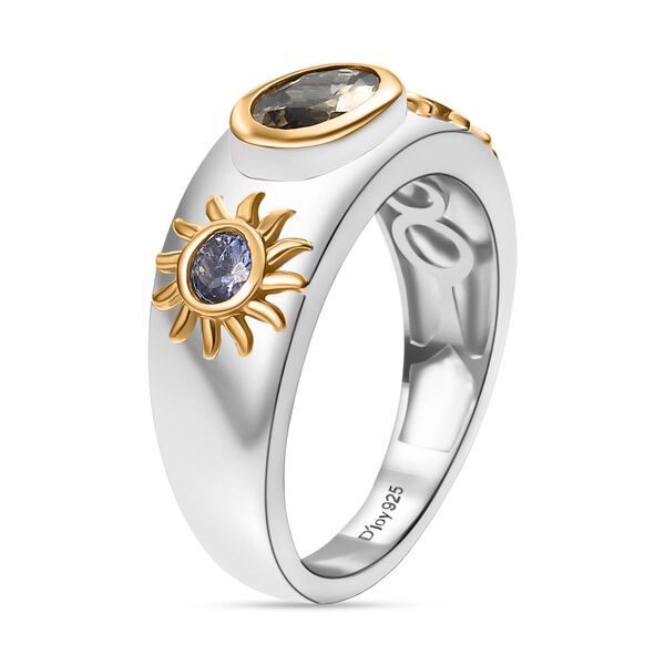 D'Joy nat&uuml;rlicher goldener Tansanit und Tansanit zweifarbiger Ring - 1 ct. image number 5