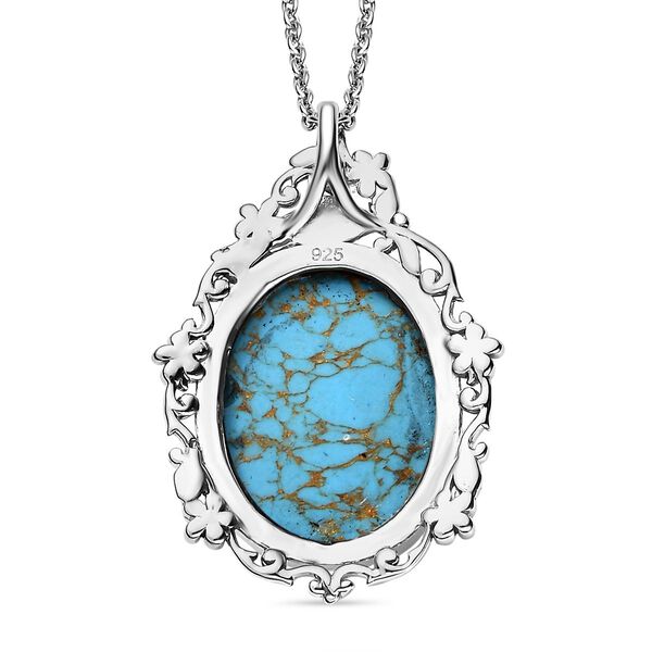 Blauer Mojave-Türkis-Anhänger mit 50cm Kette - 13,73 ct. image number 5