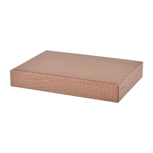 Krokodilmuster Echtleder Ring Koffer, braun image number 7