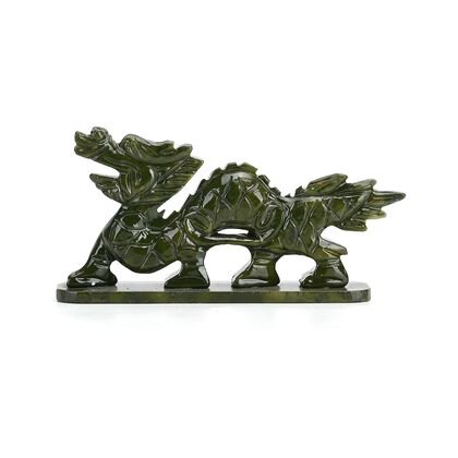 Handgefertigte Drachenfigur aus Serpentin, ca. 12 x 5 x 8 cm