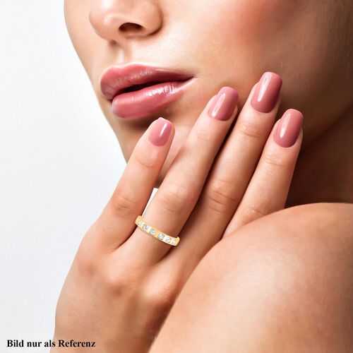 LUSTRO STELLA - Weißer Zirkonia-Ring, 925 Silber vergoldet - 0,60 ct. image number 1