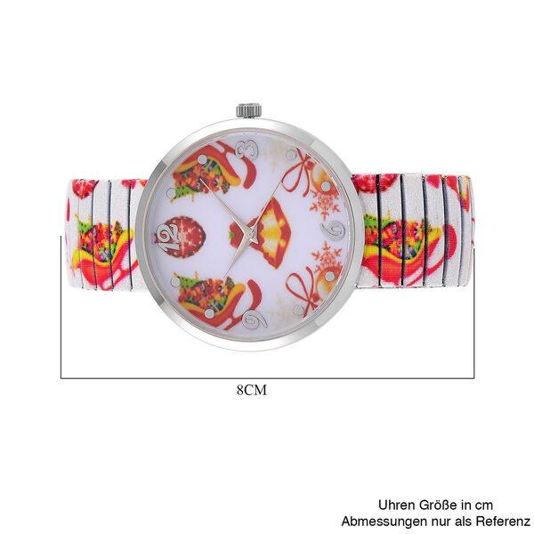 STRADA - Japanisches Uhrwerk, Flexible Uhr, Weihnachtsmotiv image number 7