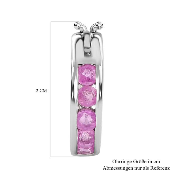 Ilakaka rosa Saphir (Fissure gefüllt)-Creolen, 925 Silber platiniert, ca. 1.71 ct image number 5