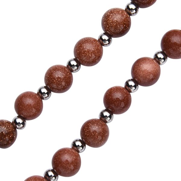 Goldene Sandstein Halskette, ca. 50 cm, Edelstahl ca. 162,50 ct image number 4