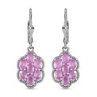 Ilakaka rosa Saphir (Fissure gefüllt) Ohrringe, 925 Silber platiniert ca. 3.40 ct