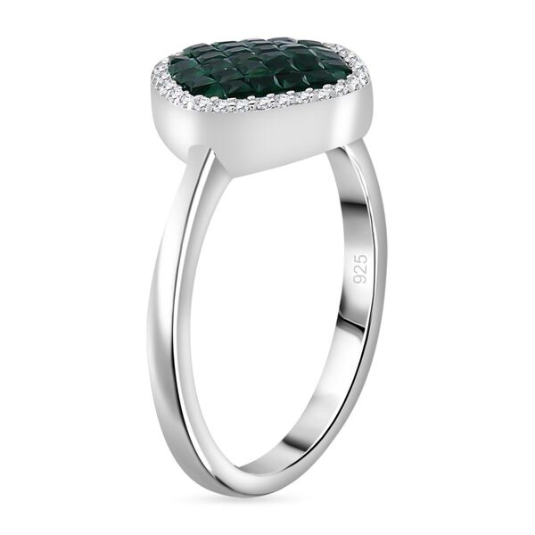 Gr&uuml;ner und wei&szlig;er Zirkonia Halo Ring image number 4