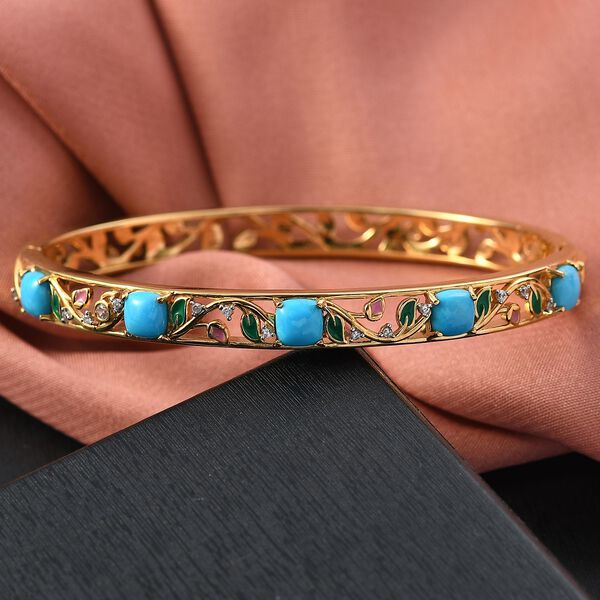 D&rsquo;Joy AA Sleeping Beauty T&uuml;rkis und Zirkon Armreif, 19 cm - 4,88 ct. image number 2