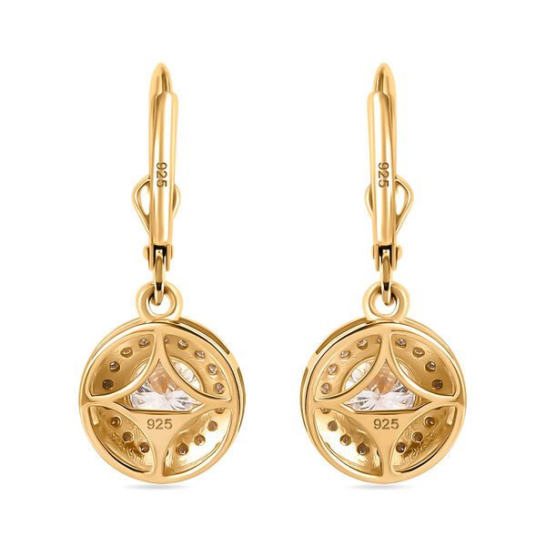 Moissanit Ohrringe, 925 Silber 750 Gelbgold Vermeil - 2,01 ct. image number 6