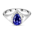 AA Tansanit und weißer Diamant-Ring, 585 Gold (Größe 19.00) ca. 1,79 ct