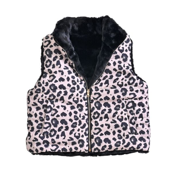 Wendbare Weste mit Kunstfell-Futter, Beige