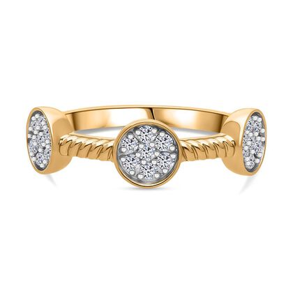LUXURIANT DIAMOND - Lab Grown Diamant SI-GH Ring 925 Silber 750 Gelbgold Vermeil (Gr&ouml;&szlig;e 18.00) ca. 0.50 ct