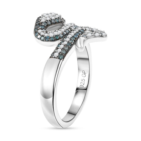 GP Trionfo Kollektion-Kanchanaburi Blauer Saphir, Blauer Diamant Ring 925 Silber rhodiniert (Größe 18.00) ca. 0.57 ct image number 6