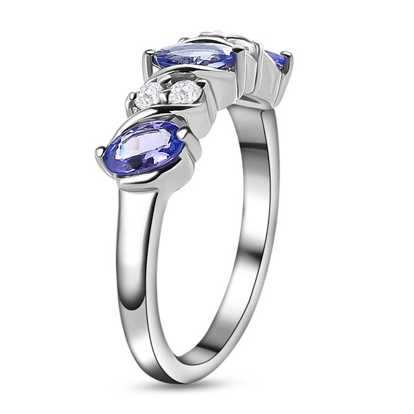 AA Tansanit und wei&szlig;er Zirkon-Ring - 0,85 ct. image number 5