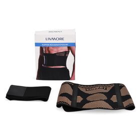 Kupferfaser Rücken und Taillen Gürtel Größe L Kompression Schwarz Kupfer